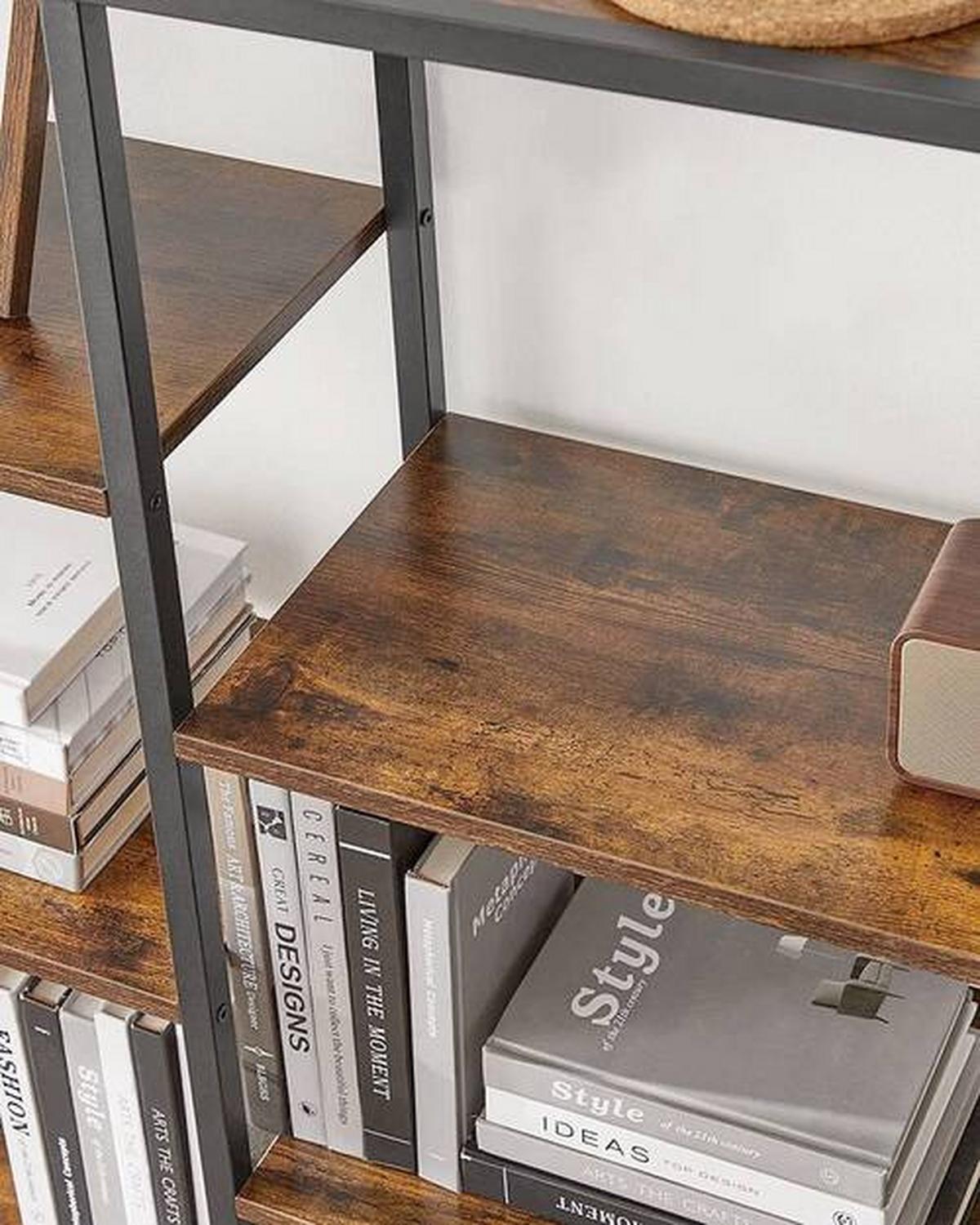 Bücherwand B: 100 Cm Braun/weiß - Schwarz/Braun, Basics, Holzwerkstoff/Metall (100/170/30cm) - Boxxx