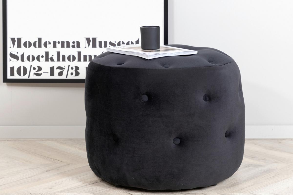 Pouf Benjamin - Schwarz, Design, Textil (55/44/55cm) - Livetastic