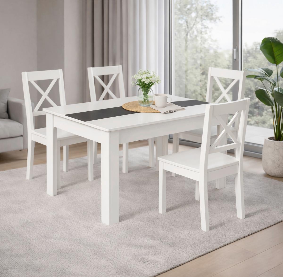 Esstisch Disalo Anthrazit/Weiß L: 115cm - Anthrazit/Weiß, MODERN, Holzwerkstoff (115/80/75cm) - MID.YOU