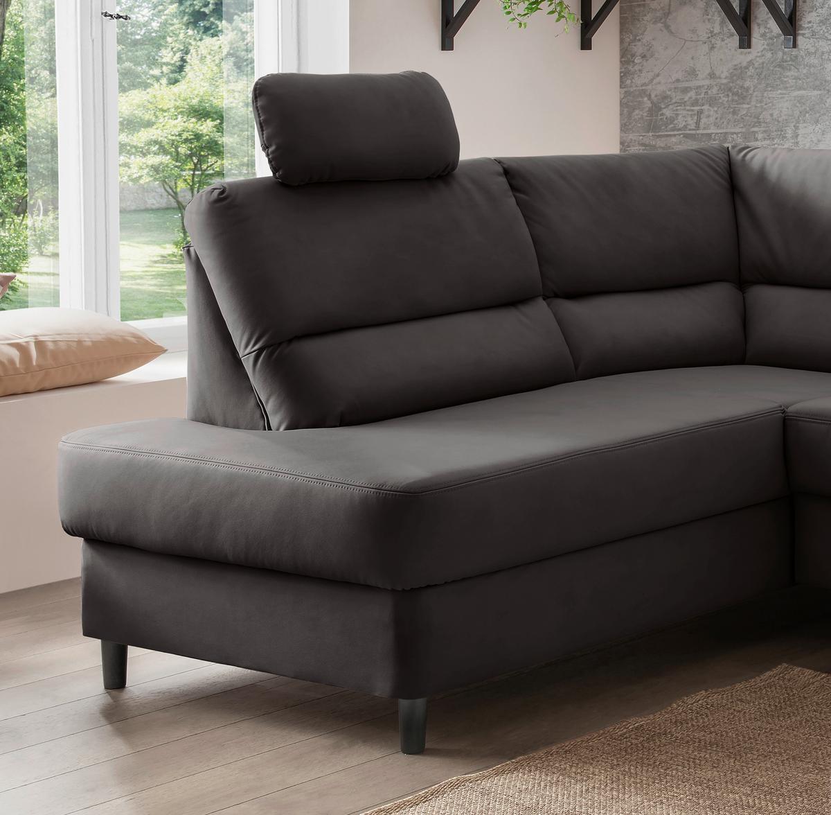 Ecksofa Cavoli Anthrazit S: 190x266 cm - Anthrazit/Schwarz, MODERN, Textil (190/266cm) - Livetastic