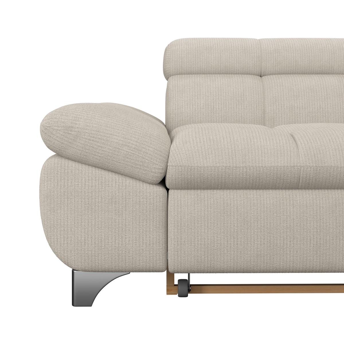 Ecksofa Mit Schlaffunktion Gemini Beige 312x234 Cm - Chromfarben/Beige, KONVENTIONELL, Textil (312/234cm)