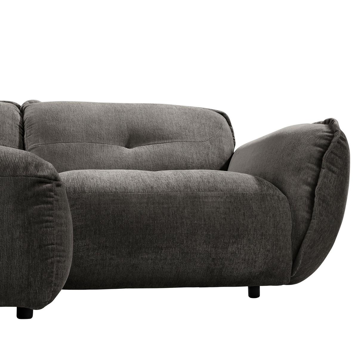 Ecksofa Fluffy Anthrazit S: 184x269 Cm - Anthrazit/Schwarz, MODERN, Textil (184/269cm) - Trendmanufaktur