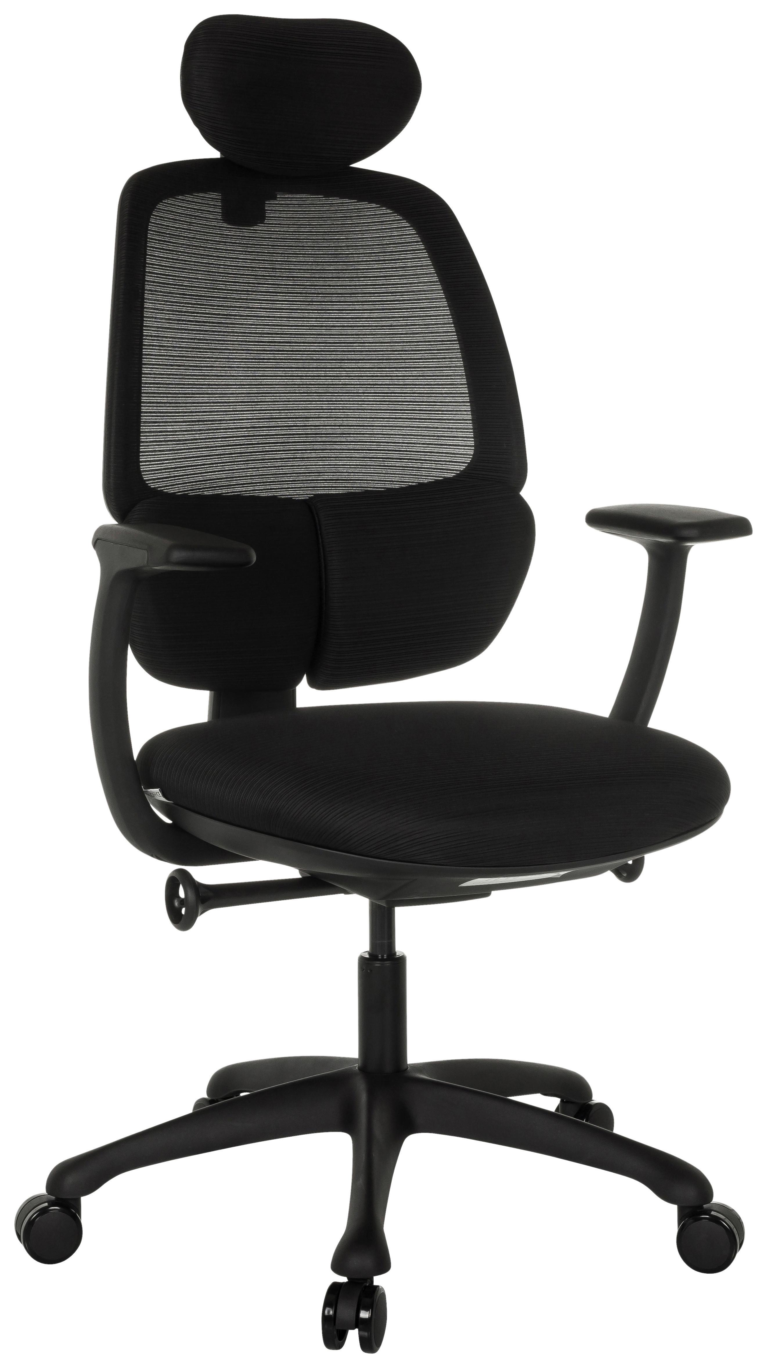 Drehstuhl Ri-Cover Schwarz B: 66 cm - Schwarz, MODERN, Kunststoff/Textil (66/114-129/67,5cm) - MID.YOU