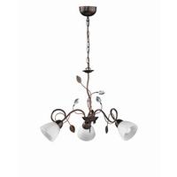 Kronleuchter Traditio H: 150cm 3-Flammig Mit Alabasterglas - Rostfarben/Braun, Natur, Glas/Metall (70/150cm) - Trio Leuchten