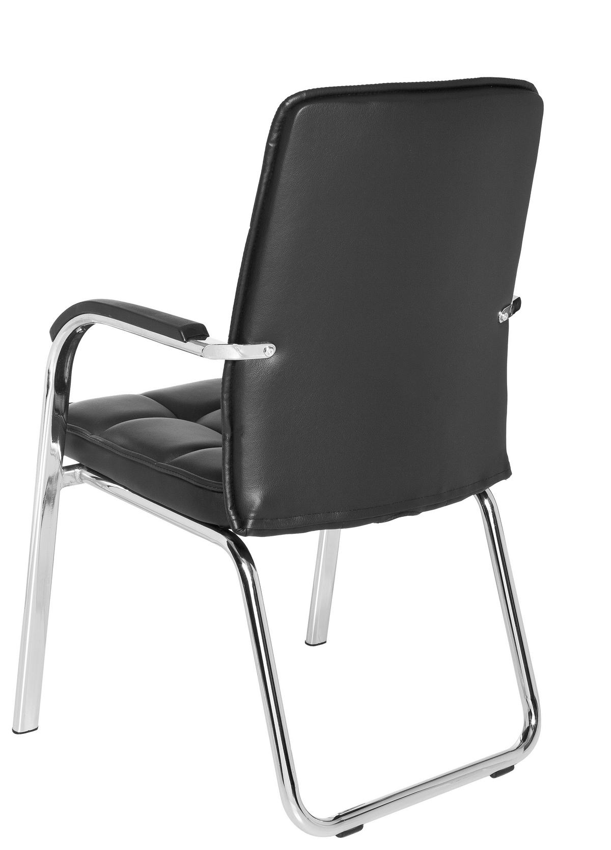Besucherstuhl Borne Schwarz - Chromfarben/Schwarz, MODERN, Kunststoff/Textil (54/93/44cm) - MID.YOU