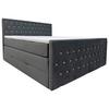 Boxspringbett Elza Schwarz, Lf: 180x200 cm - Schwarz, MODERN, Textil (180/200cm) - Livetastic