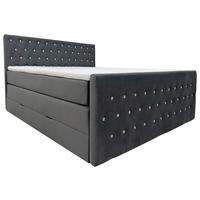 Boxspringbett Elza Schwarz, Lf: 180x200 cm - Schwarz, MODERN, Textil (180/200cm) - Livetastic