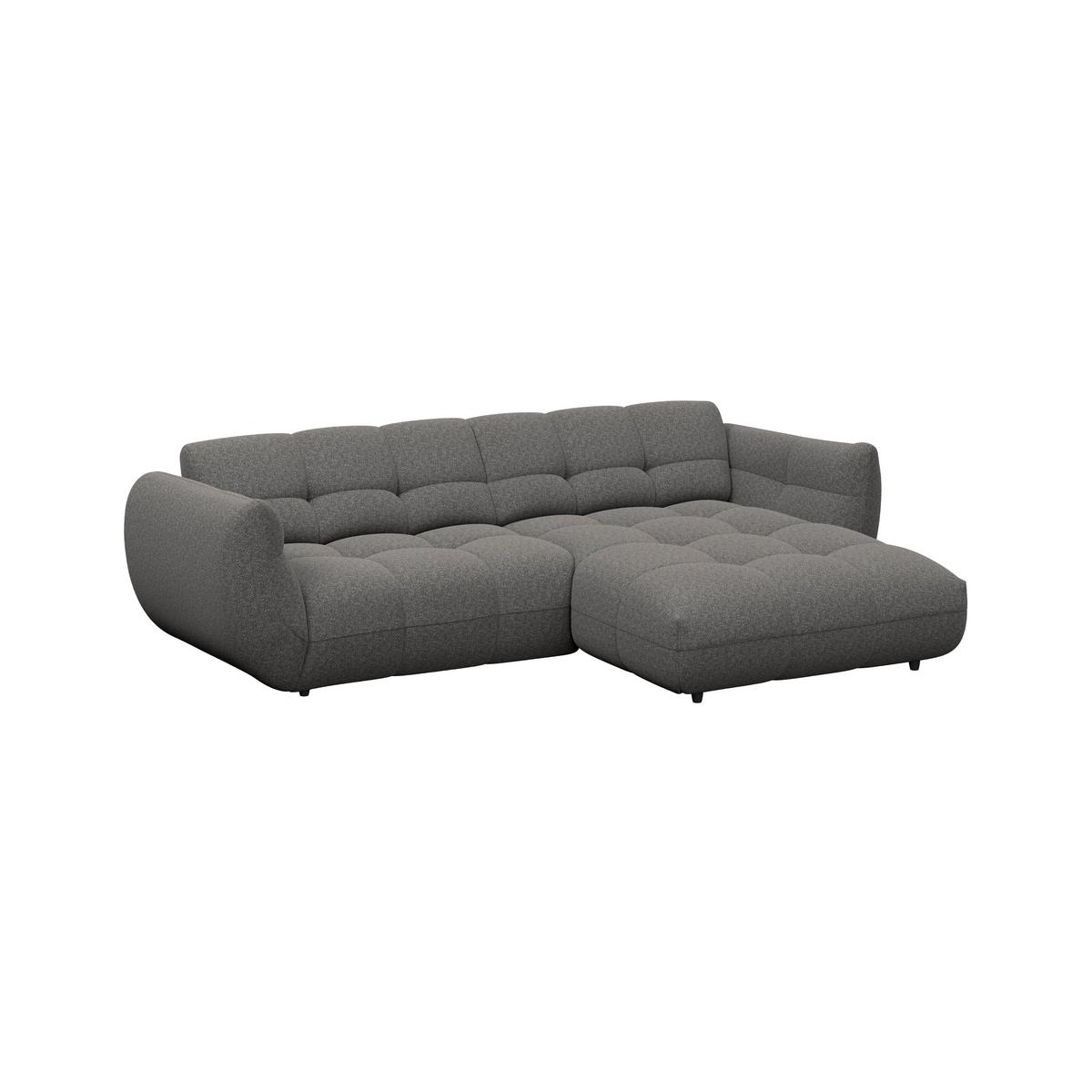 Ecksofa Panda Chenille grau, 280x178cm - Schwarz/Grau, Trend, Textil (280/178cm)