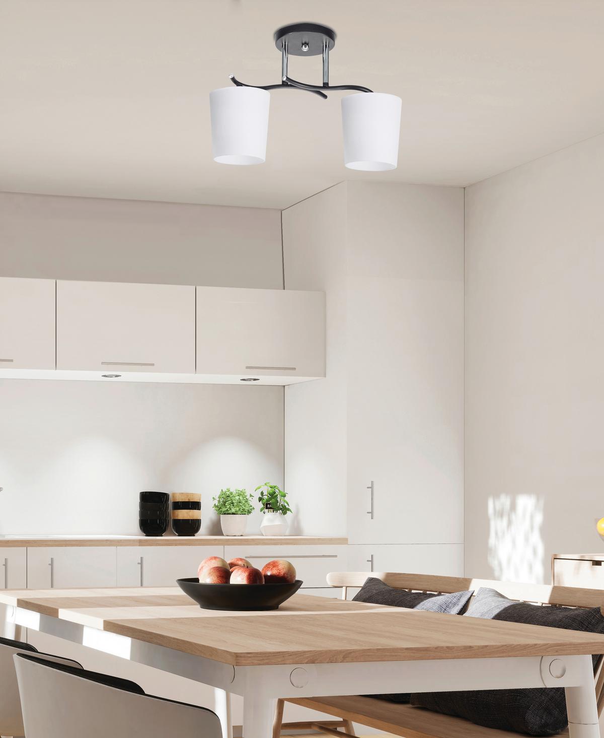 Deckenleuchte 32-22653 Esnyr - Chromfarben/Schwarz, KONVENTIONELL, Metall (37/13/25cm)