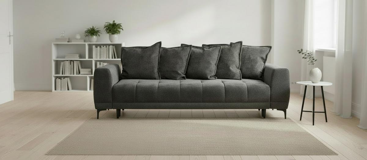 Schlafsofa Weronika, Anthrazit B: 247 Cm - Anthrazit/Schwarz, Design, Holz/Holzwerkstoff (247/94/90cm) - MID.YOU