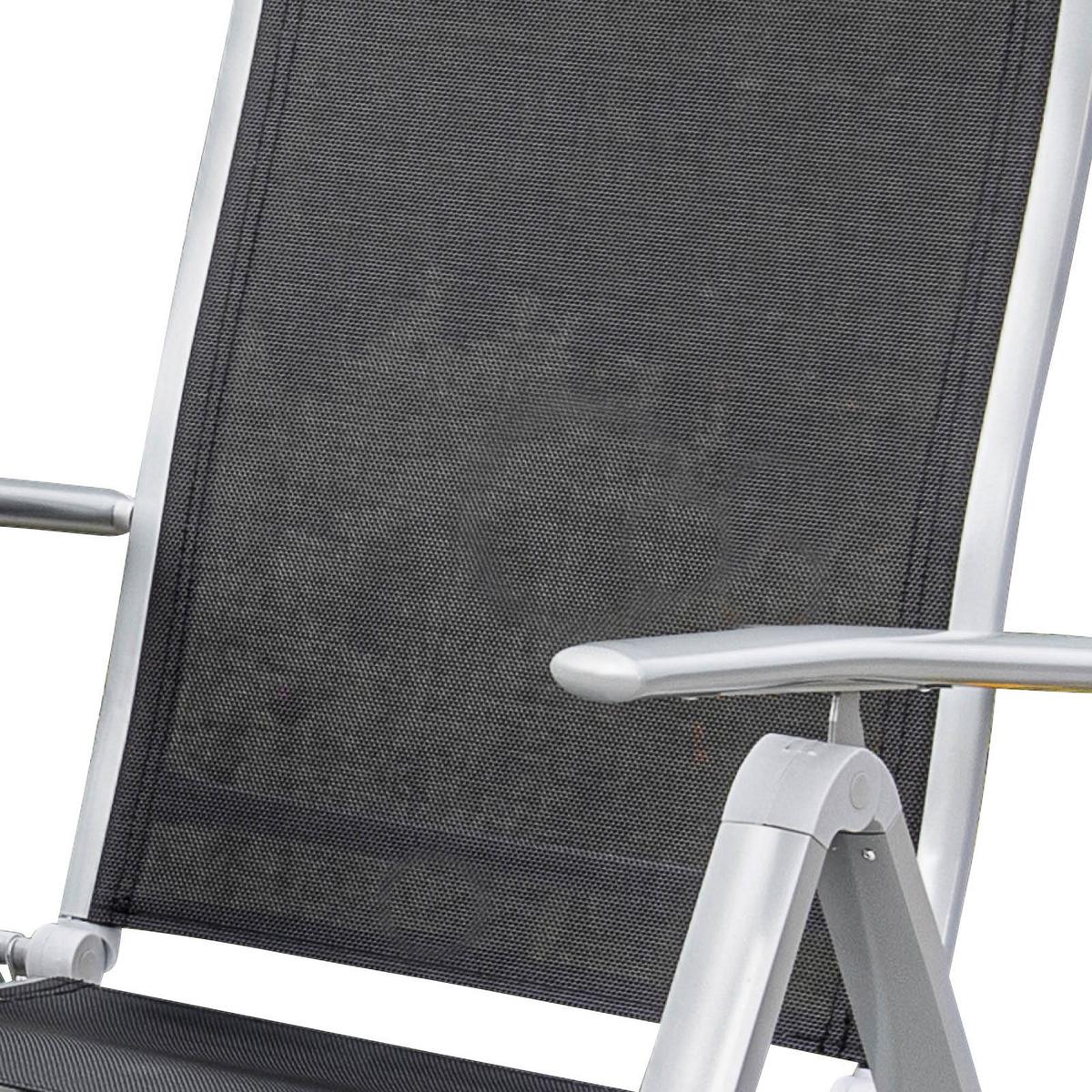 Gartenmöbel Set 3-Tlg. Carrara Metall/Textil - Schwarz, ROMANTIK / LANDHAUS, Textil/Metall - Gardenson