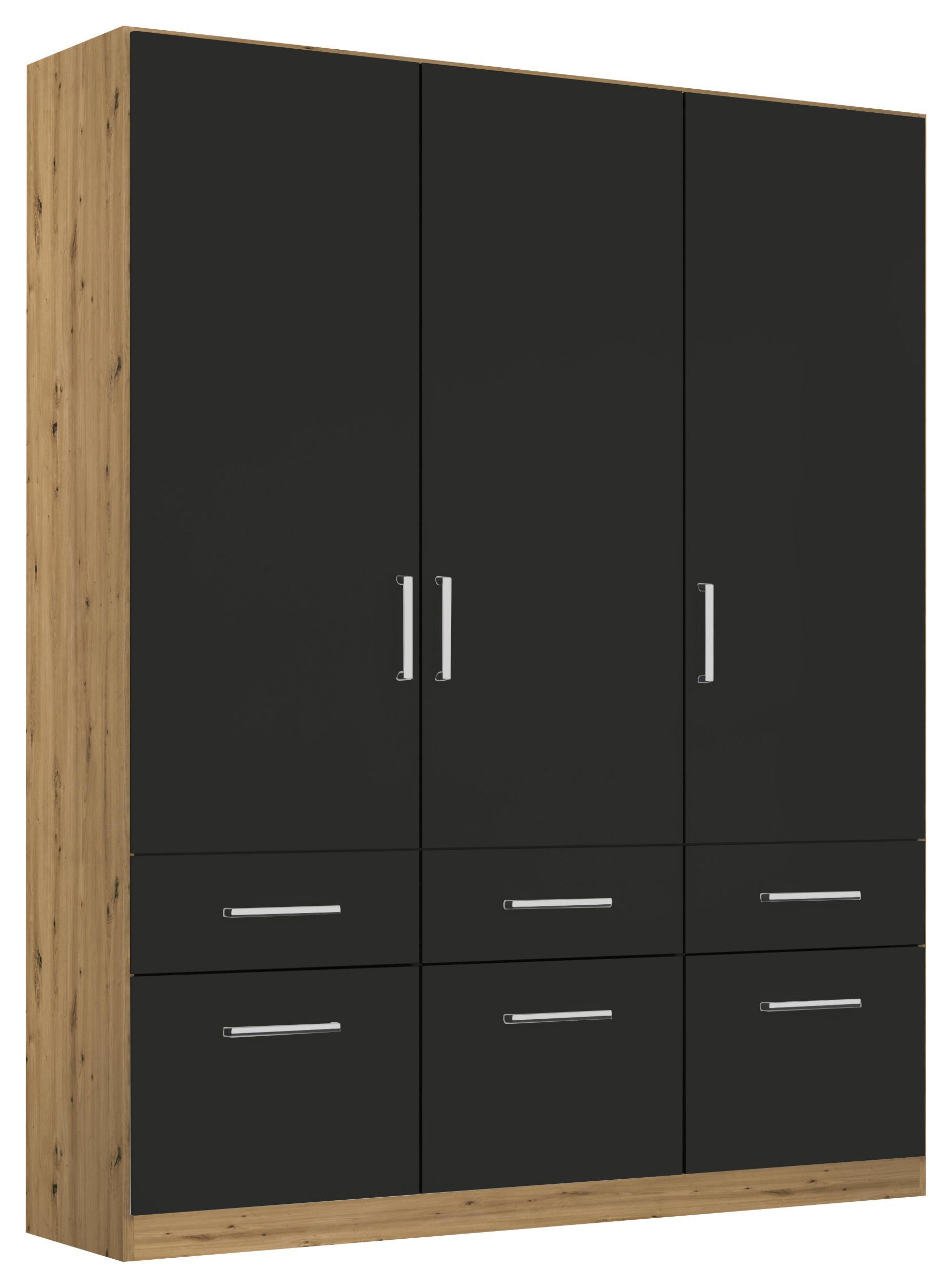 Drehtürenschrank Berlin Eiche Artisan/Grau B: 136 cm