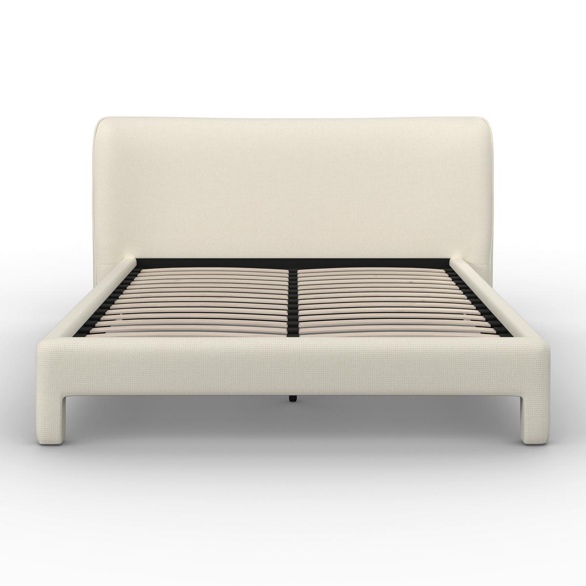 Čalúnená posteľ VALION 160x200 cm, slonovinová - slonovinová/prírodná farba, Modern, kov/drevo (160/200cm) - Bessagi Home