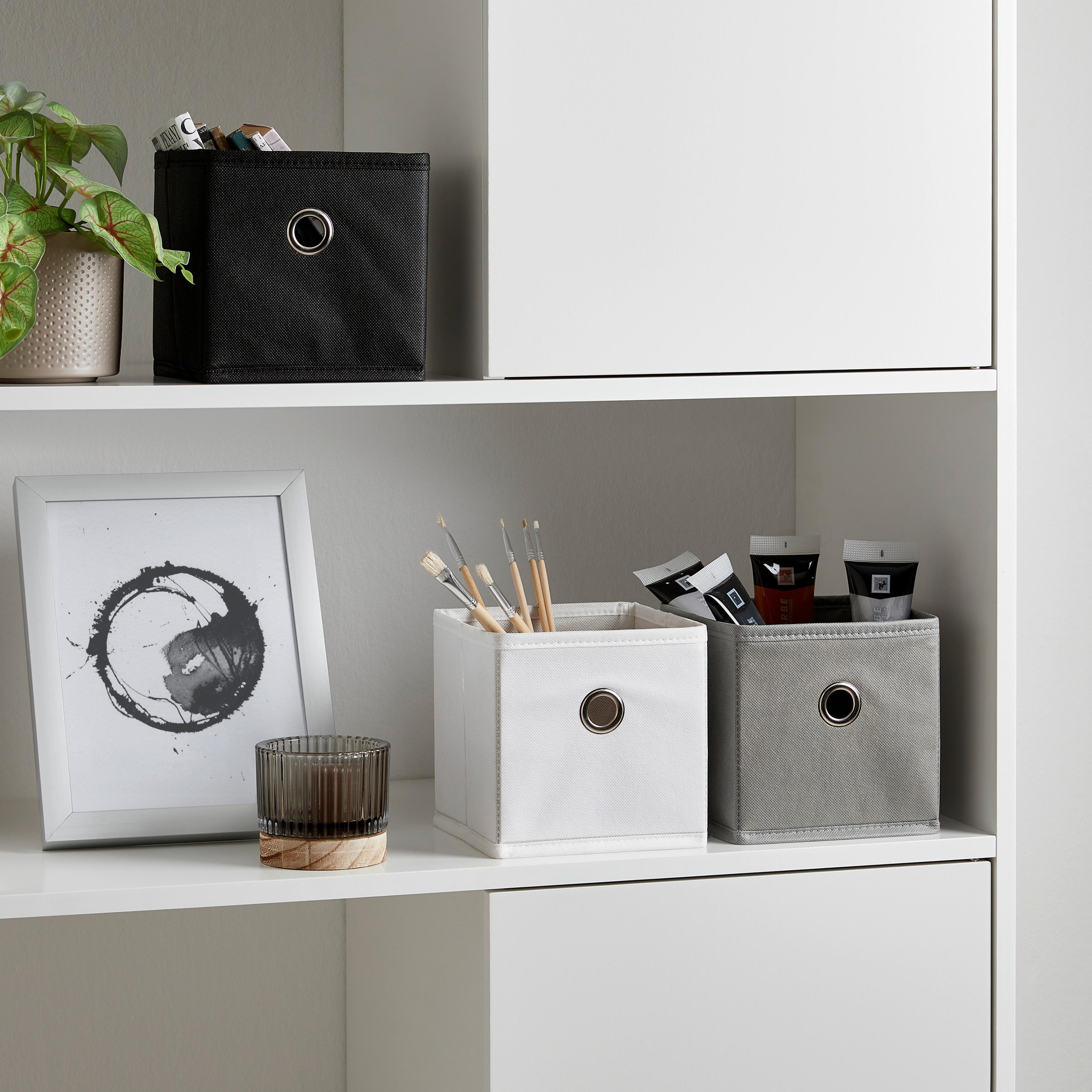 Skladací box PHOEBE -EXT- - čierna, Konventionell, kartón/kov (15/15/15cm) - Based