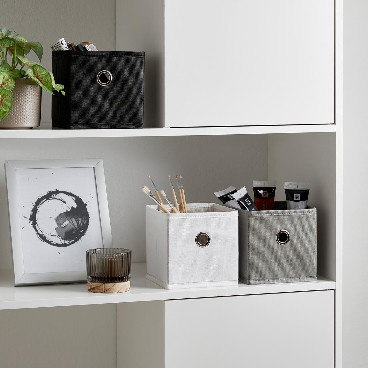 Skladací box PHOEBE -EXT- - čierna, Konventionell, kartón/kov (15/15/15cm) - Based