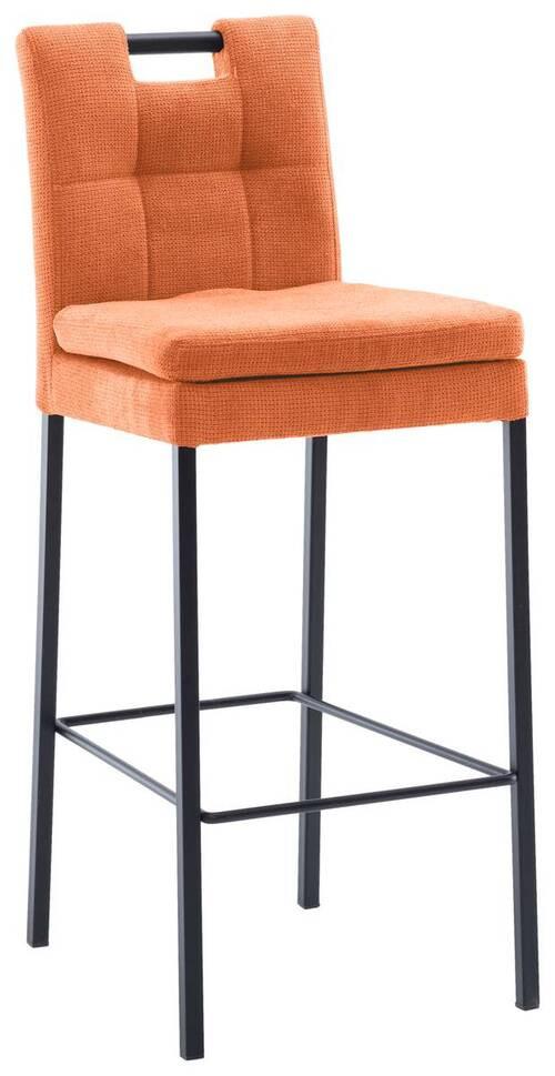 Barhocker Madrid Orange/Schwarz B: 42 cm - Schwarz/Orange, Design, Textil/Metall (42/102/52cm) - Cantus
