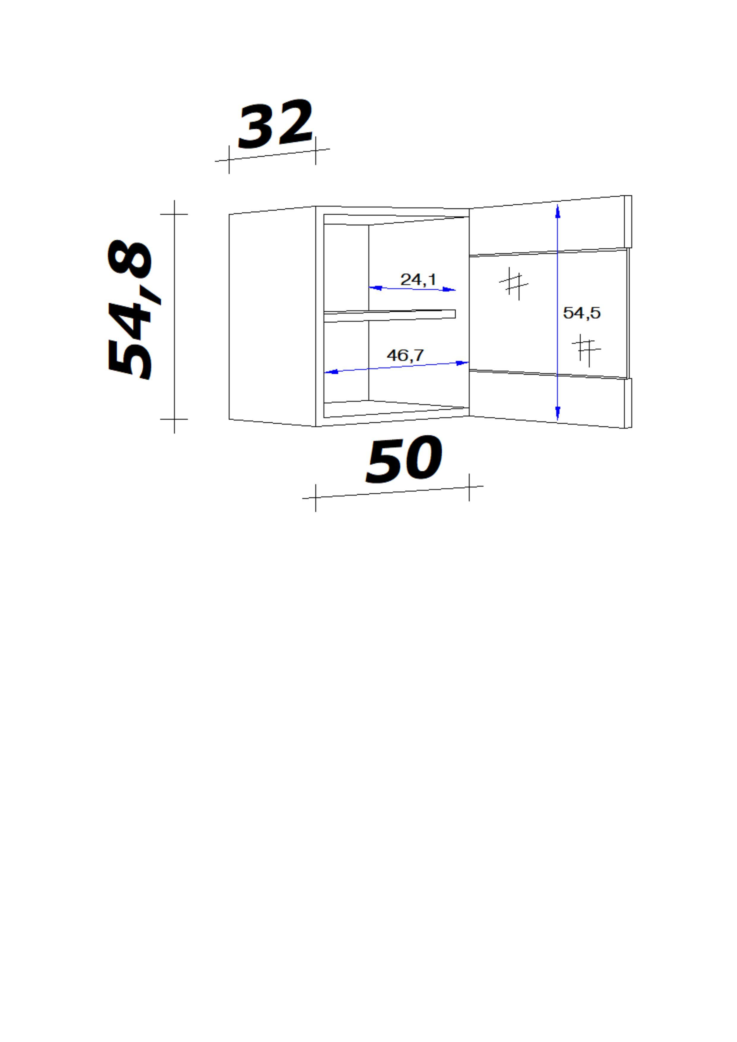 Kuchynská skrinka VENEZIA - VALERO biela 50cm - biela s vysokým leskom/farba ušľachtilej ocele, Modern, kov/kompozitné drevo (50/54,8/32cm) - FlexWell