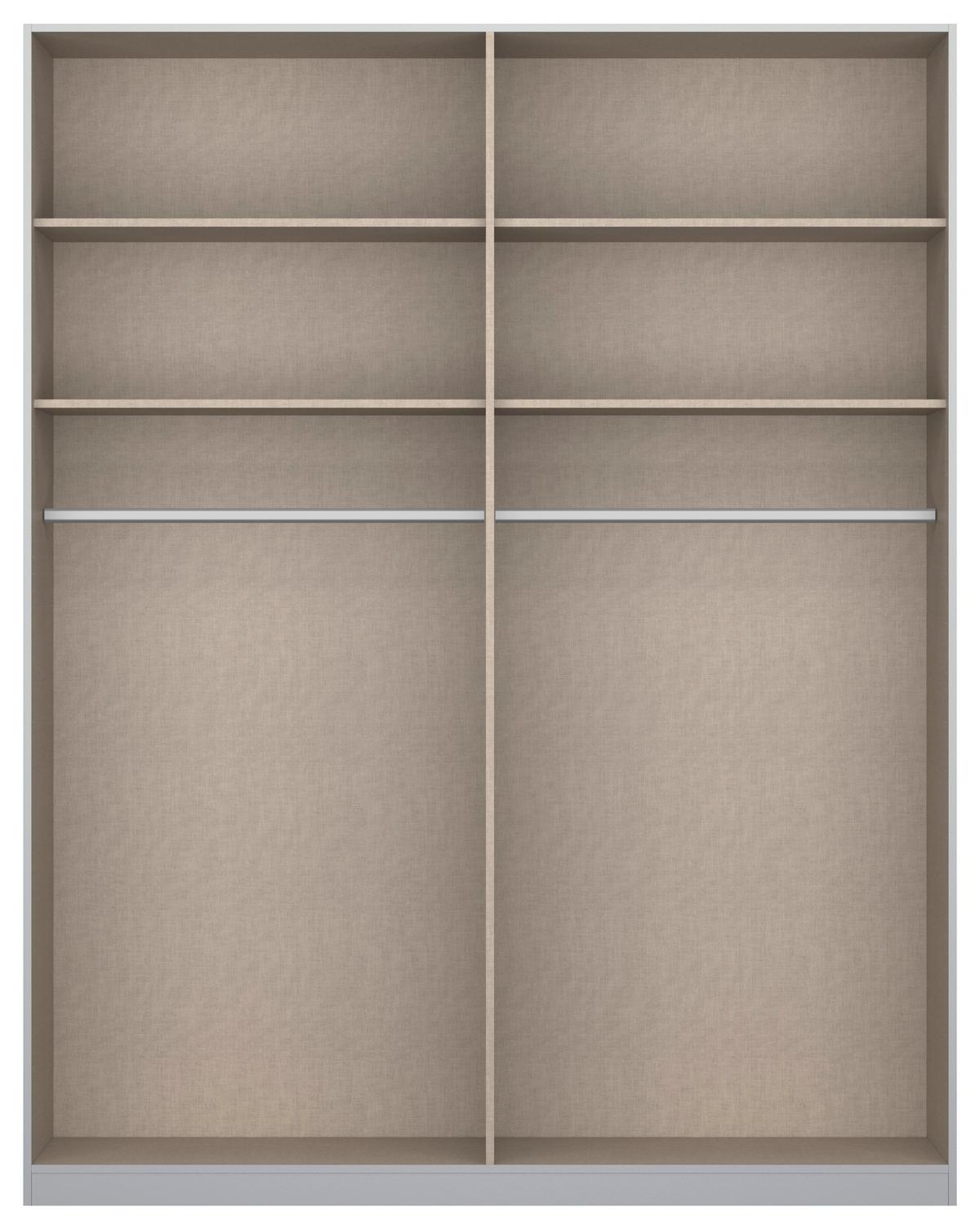 Drehtürenschrank Alabama-Super Mit Spiegel,champagner,181 cm - Champagner/Silberfarben, Trend, Holzwerkstoff (181/229/54cm)