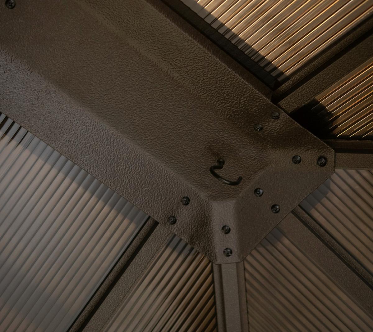 Pavillon Castel 362x297 cm Wetterfest - Bronzefarben, Basics, Kunststoff/Metall (362/283/297cm)