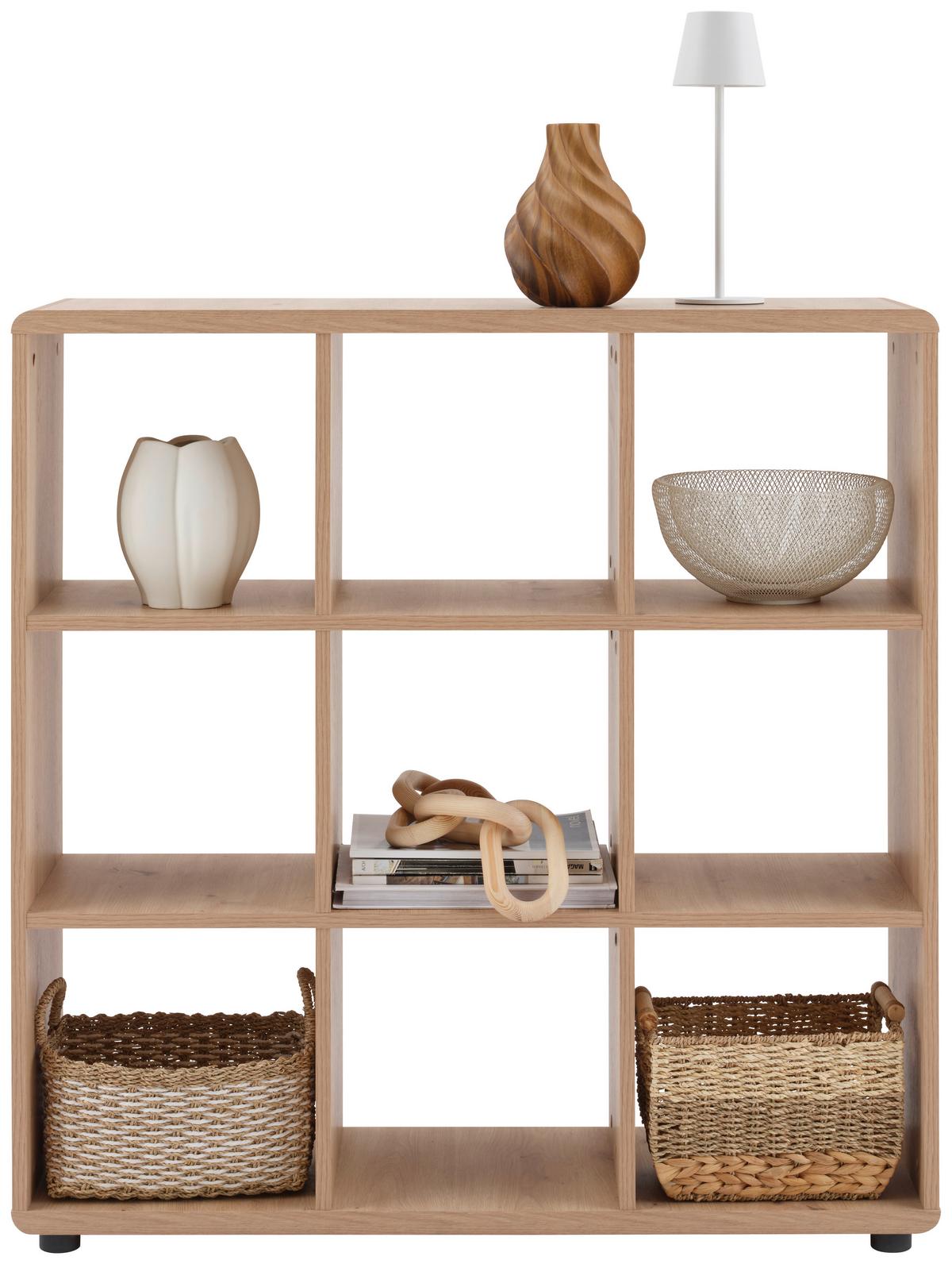 Regal Fontana Plus B:108,8cm, Eiche Dekor/kaschmir - Kaschmir/Eichefarben, MODERN, Holzwerkstoff (108,8/110,2/35cm)