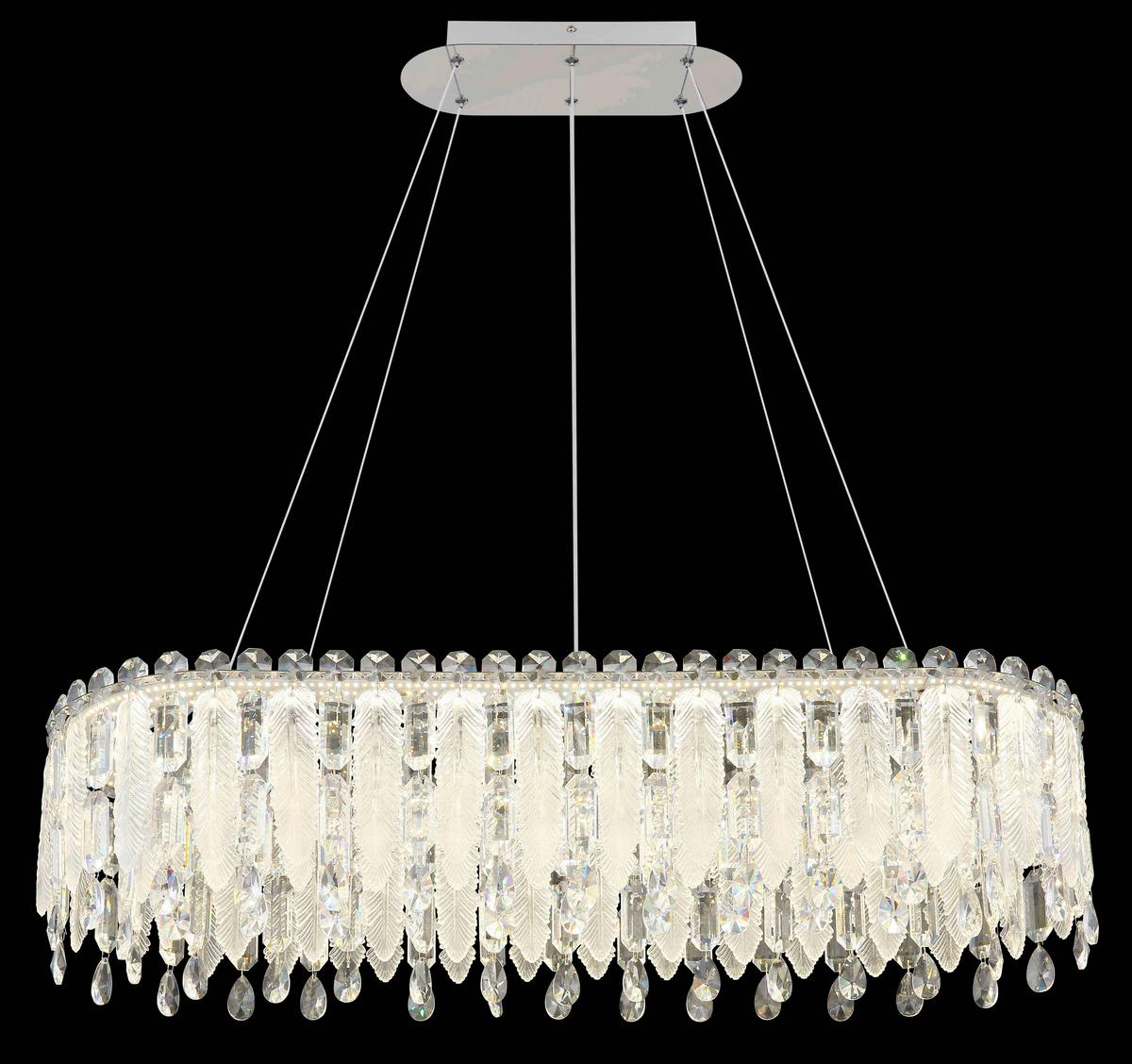 LED-Hängeleuchte inkl. Fernbedienung - Klar/Chromfarben, LIFESTYLE, Glas/Kunststoff (99/36/120cm) - Globo