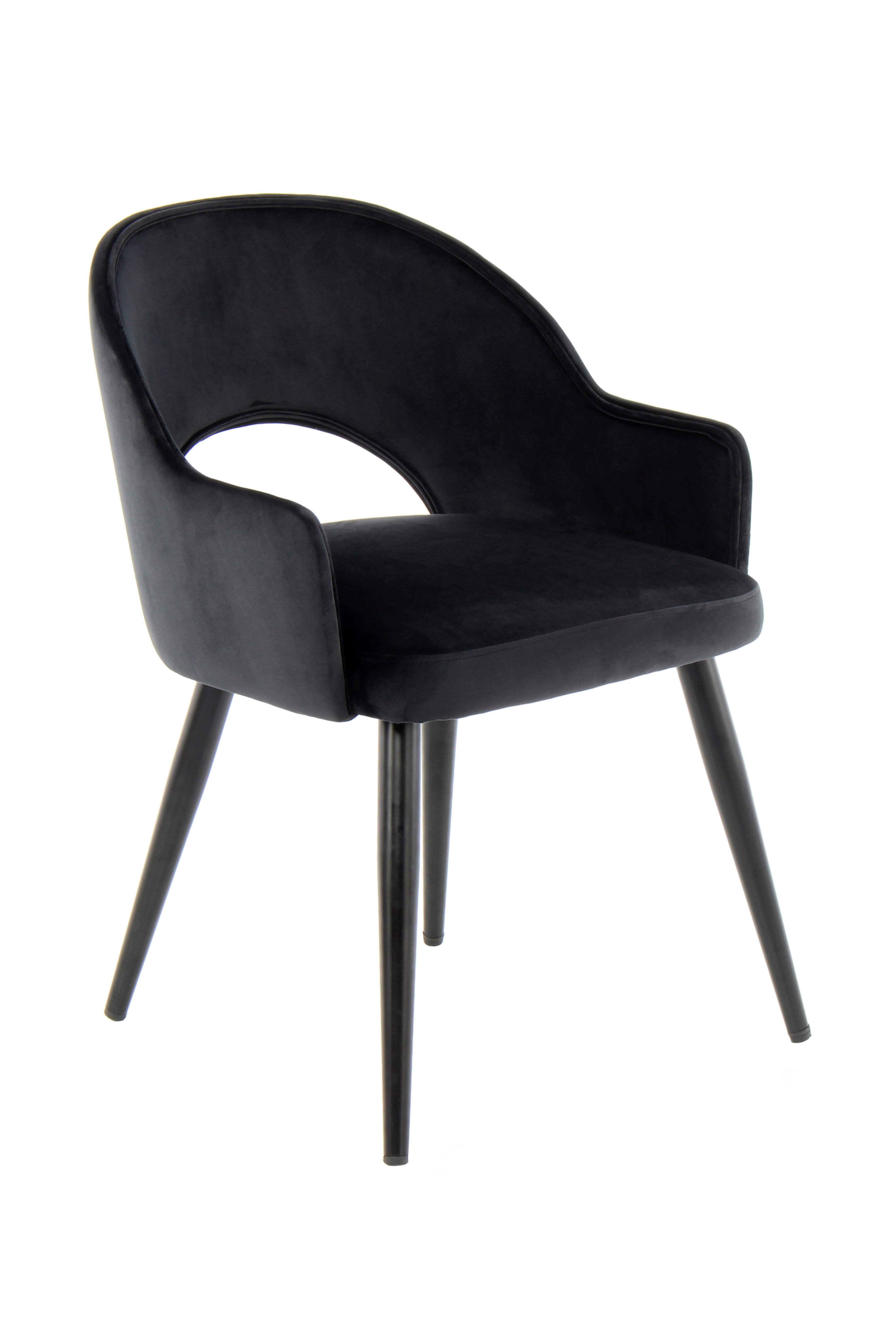 SADA ŽIDLÍ S PODRUČKAMI JORIS - černá, Moderní, kov/textil (55/77/58cm) - MID.YOU