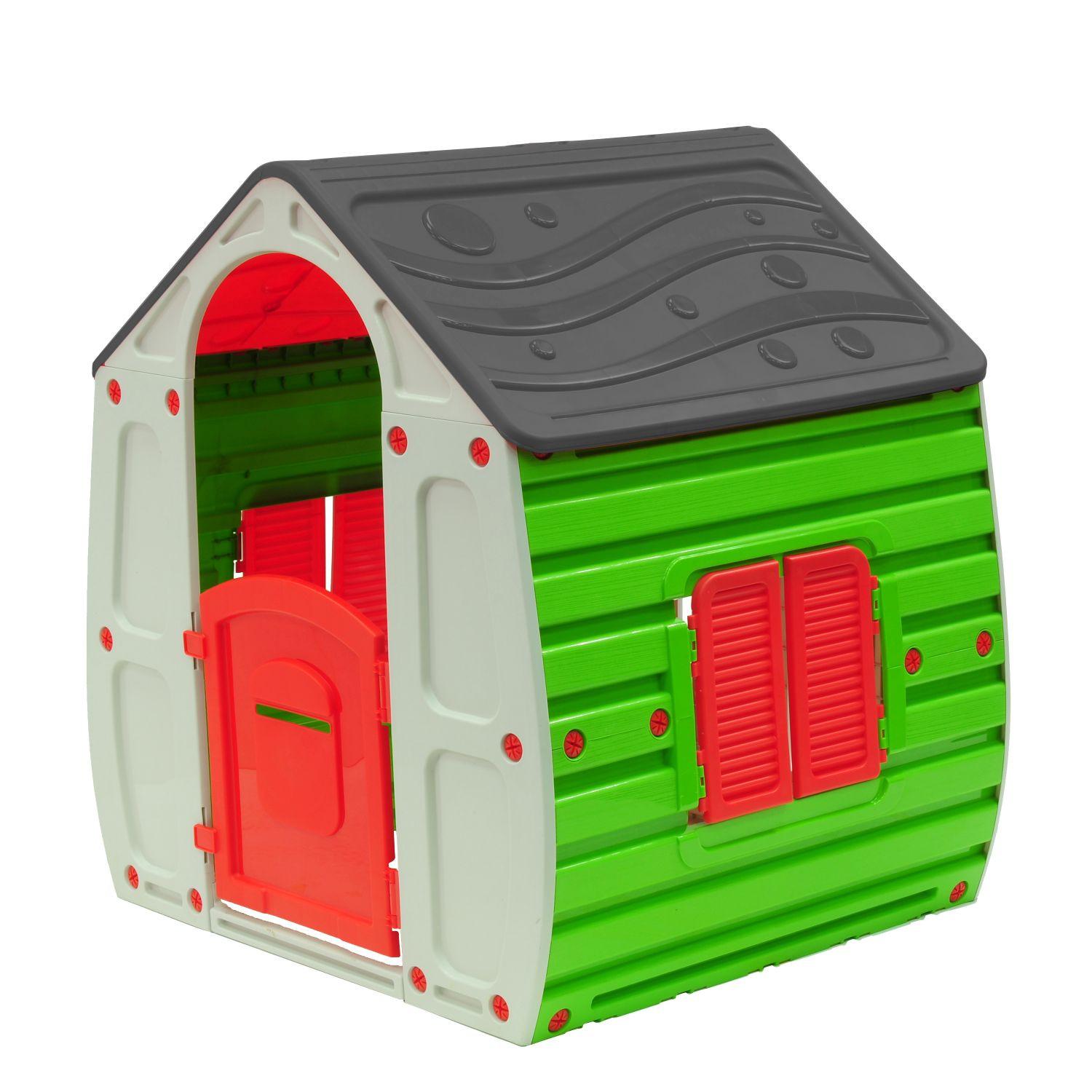 Spielhaus Levis - Rot/Grau, KONVENTIONELL, Kunststoff (102/90/109cm) - BUNINO