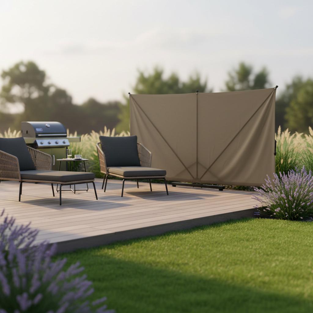 Sichtschutz Anthrazit/Taupe Bh 280 X150 cm - Taupe/Anthrazit, KONVENTIONELL, Textil/Metall (280/150cm) - Siena Garden