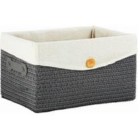 KOŠ DENISE - šedá, Romantický / Rustikální, textil/plast (35/20/26cm) - Mömax