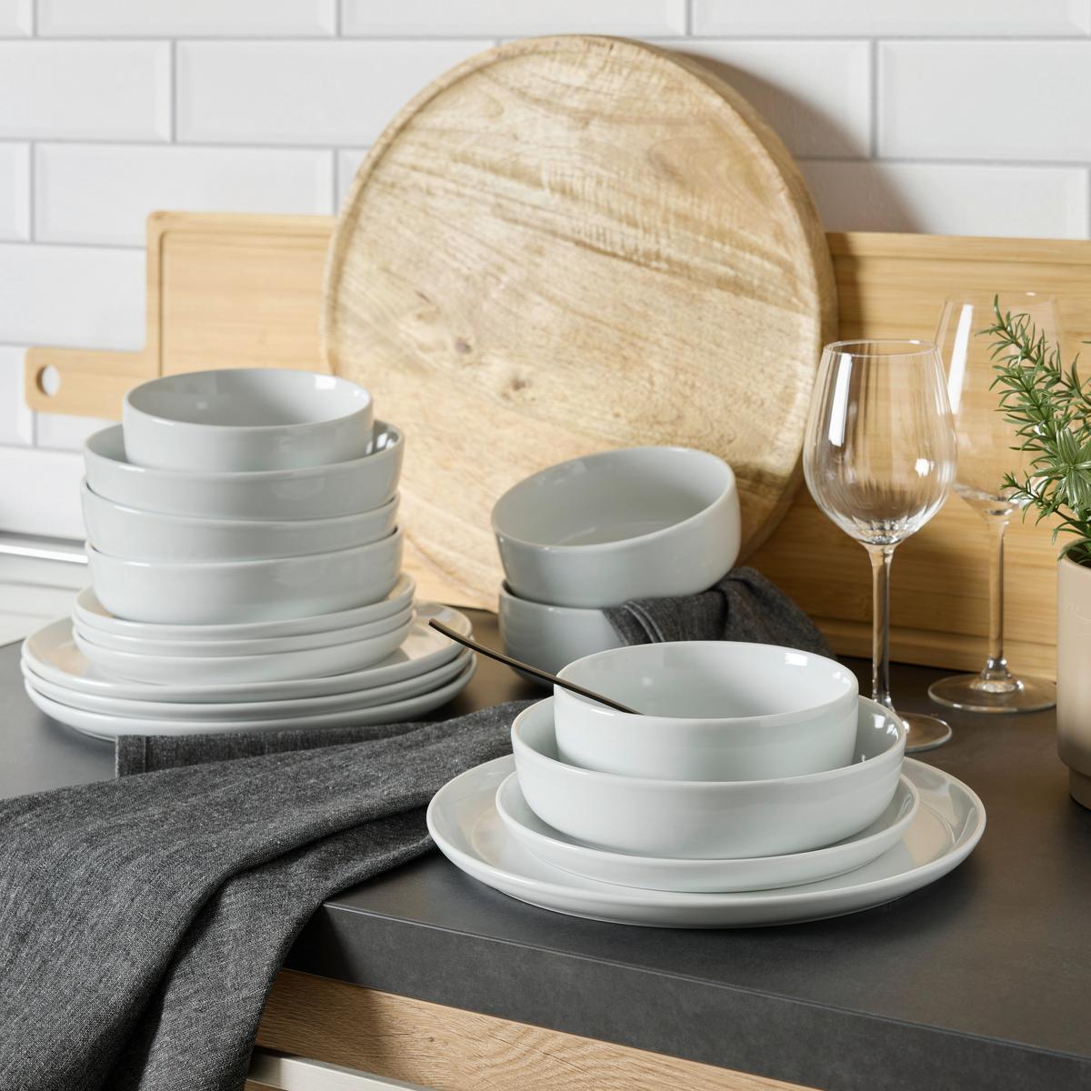 Kombinovaný servis NAVINA, 16-dielny - biela, Konventionell, keramika - Based