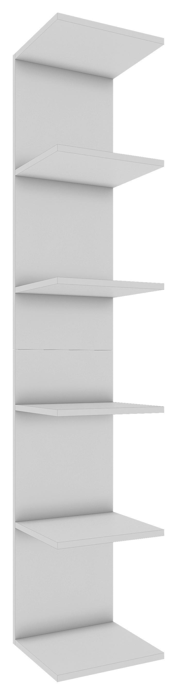 Wandregal Lazas B: 35 cm Weiß - Weiß, MODERN, Holzwerkstoff (35/180/30cm) - MID.YOU