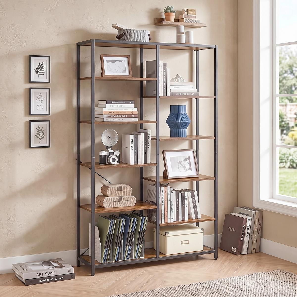 REGAL B: 100 cm Braun/Weiß - Schwarz/Braun, Basics, Holzwerkstoff/Metall (100/170/30cm) - Boxxx