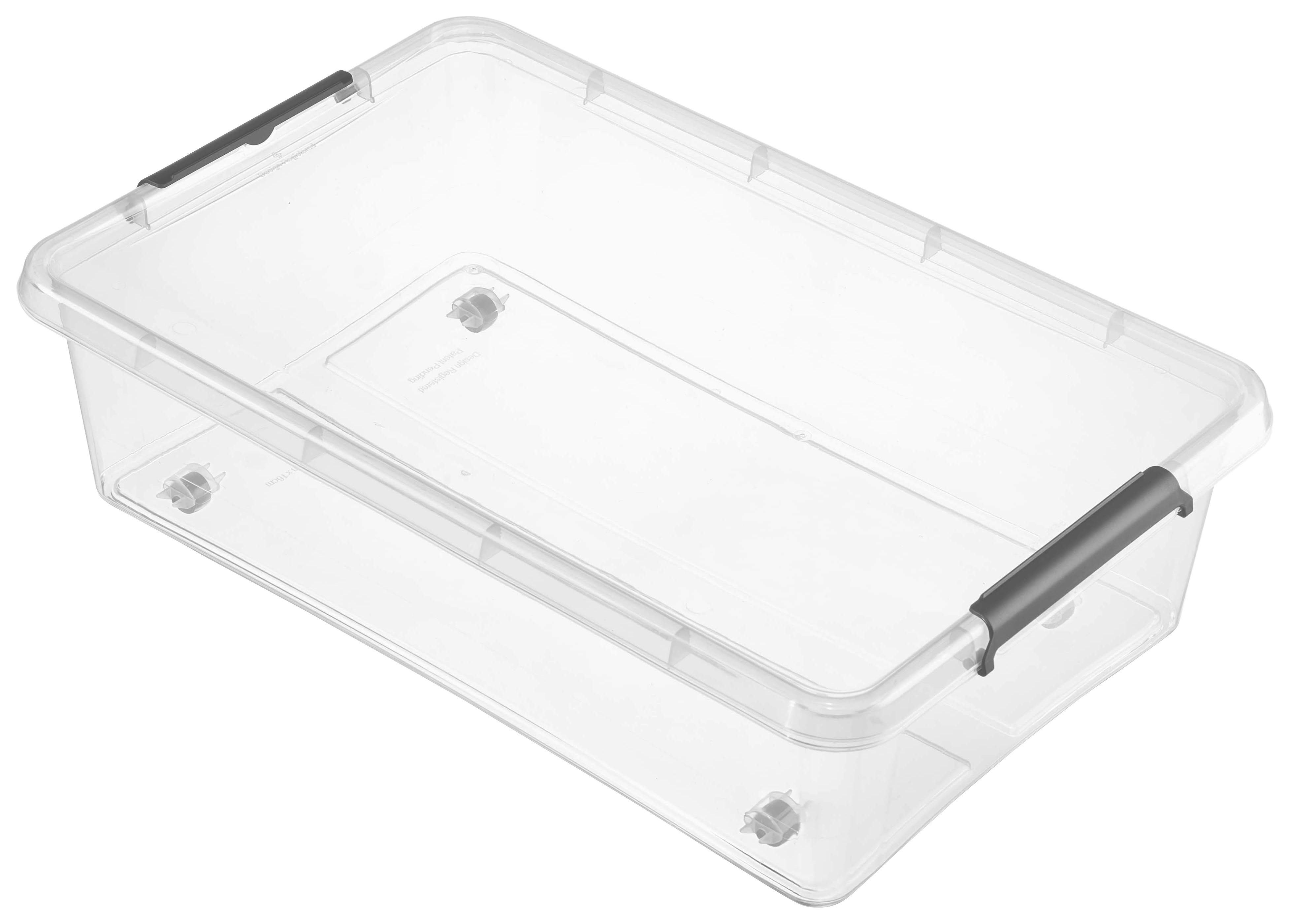 Unterbettroller m. Deckel Lars 29L, 58x39x16 cm - Transparent, Basics, Kunststoff (58/39/16cm) - Homezone