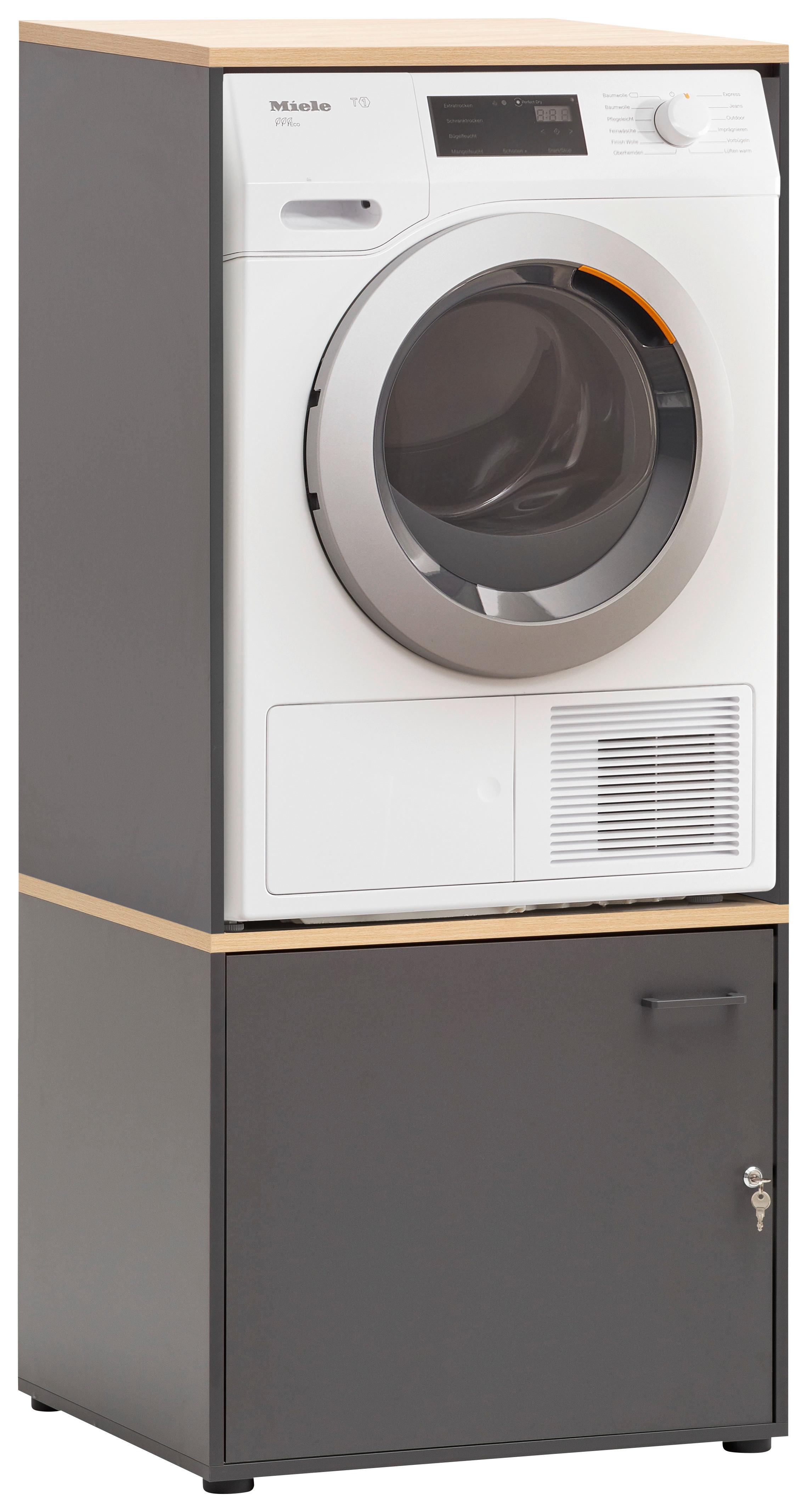 Waschmaschinenschrank Antharzit/Eichefarben B:67,1cm