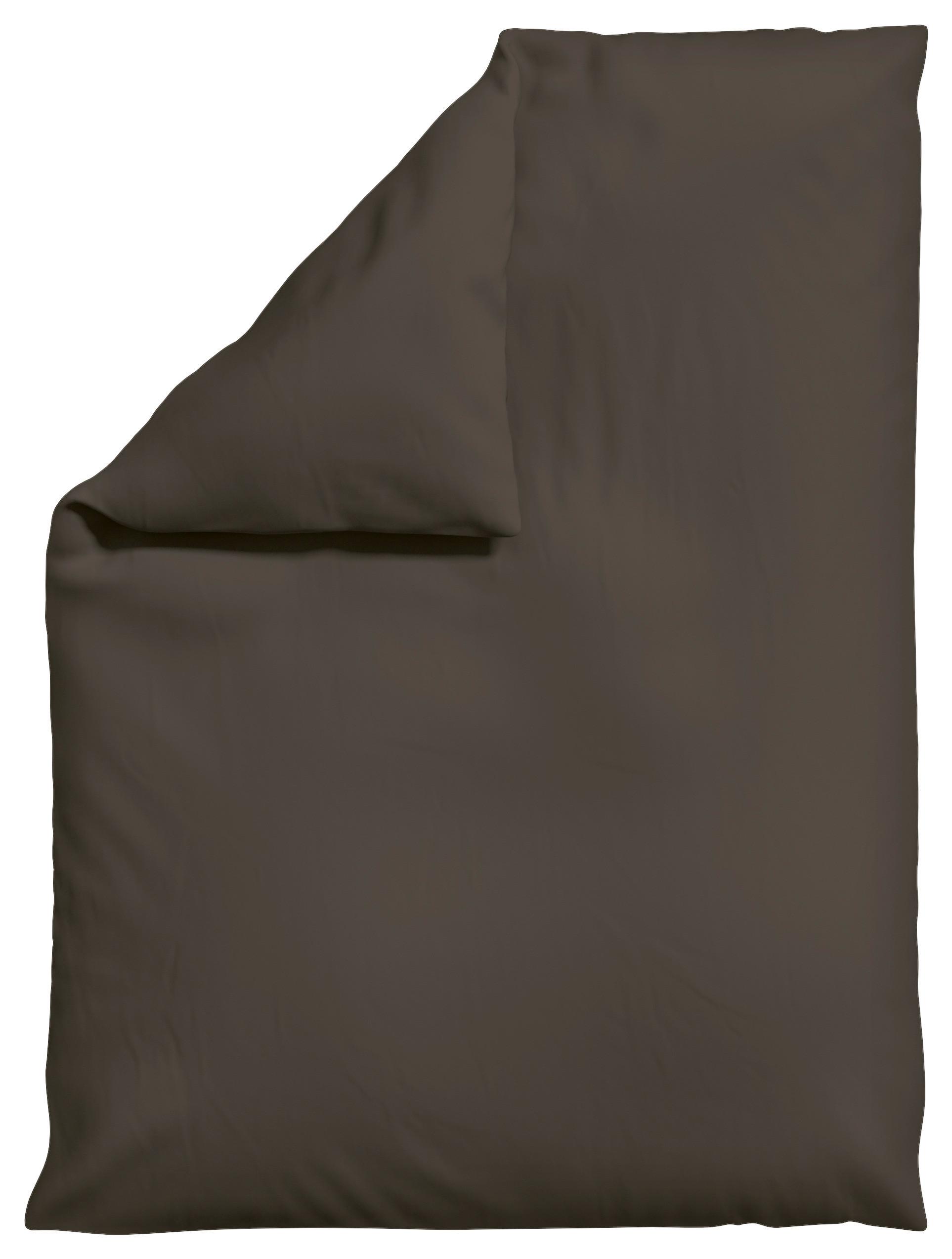 BETTDECKENBEZUG KNITTED JERSEY - Dunkelbraun, Basics, Textil (155/220cm) - Schlafgut