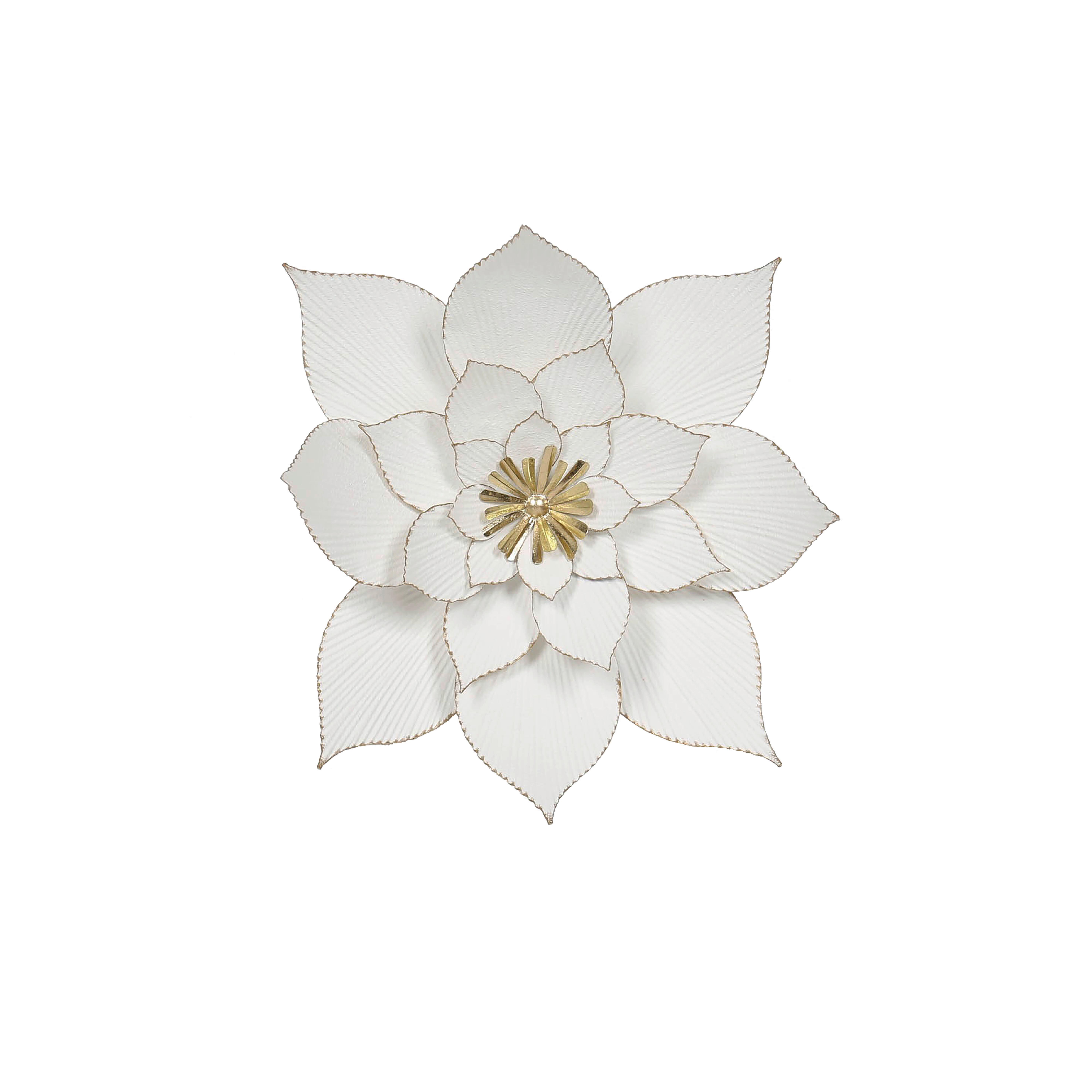 Dekorace na zeď MAKENA, Ø 47,5 cm - bílá/barvy zlata, Moderní, kov (47,5/7cm) - Mömax