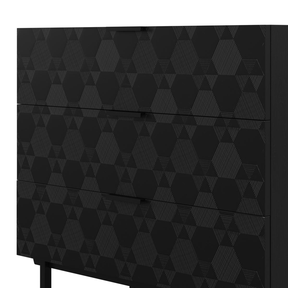 Komoda ROMA - čierna, Modern, kov/drevo (85/80/40cm) - Bessagi Home