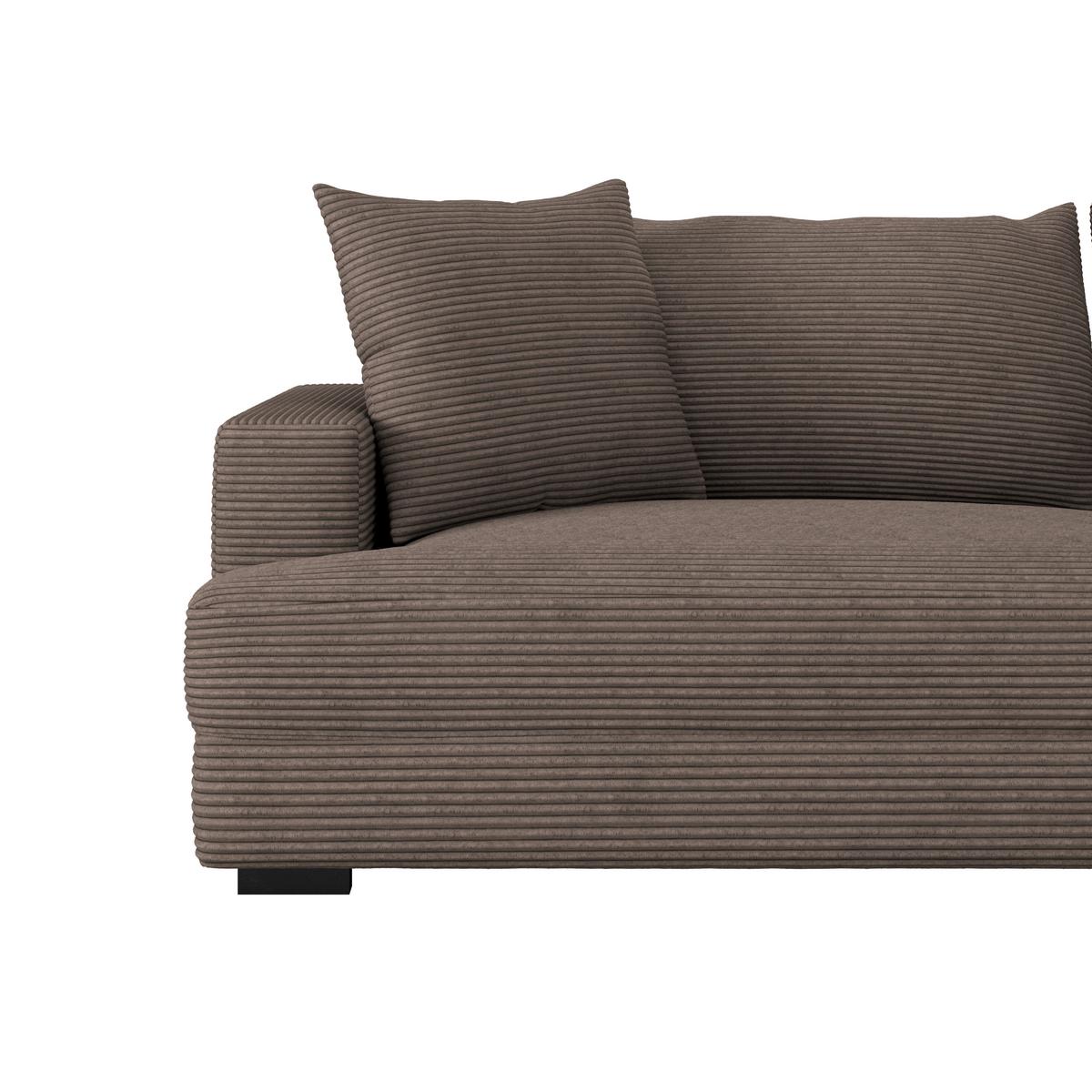 Megasofa Pelle-Megasofa - Wengefarben/Cappuccino, Trend, Textil (261/124cm) - Luca Bessoni