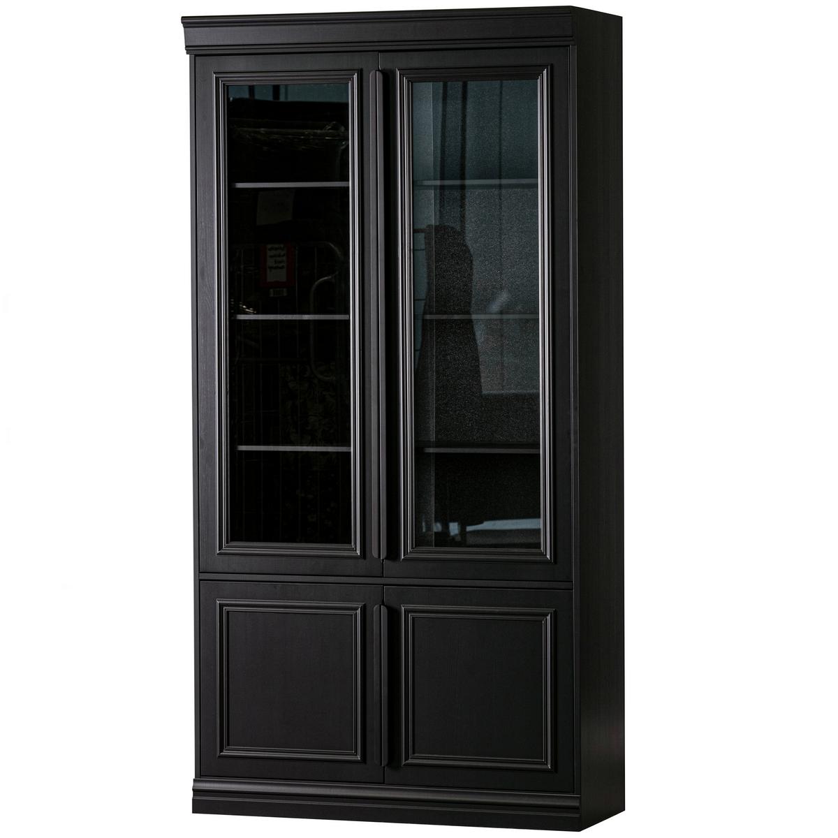 Vitrine Organize Schwarz B: 110 Cm - Schwarz, Design, Glas/Holz (110/215/44cm) - Livetastic