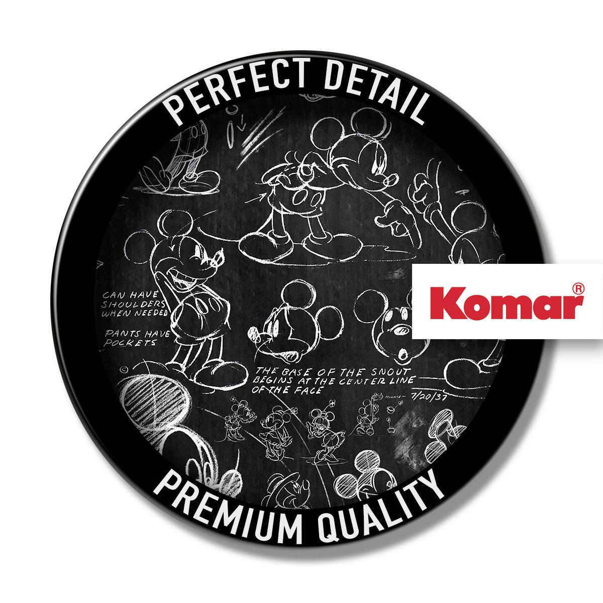 Vliestapete Mickey Chalkboard - Schwarz/Weiß, Basics (120/200cm) - Komar