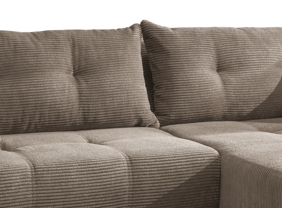 Ecksofa Restato Graubraun S: 246/177 Cm - Graubraun/Schwarz, MODERN, Holz/Textil (246/177cm) - MID.YOU