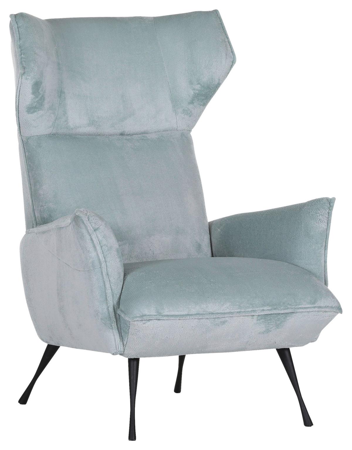 Ohrensessel Lorris - Schwarz/Mintgrün, KONVENTIONELL, Textil (83/110/92cm) - MID.YOU