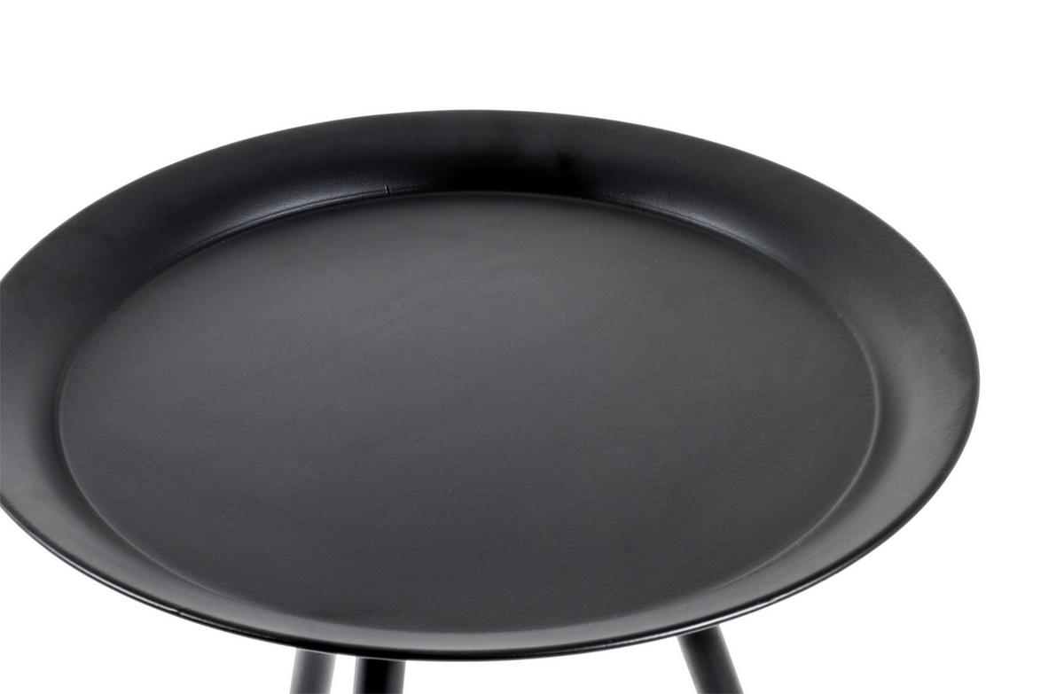 Beistelltisch Rund Nomi, Schwarz - Schwarz, MODERN, Metall (44cm)