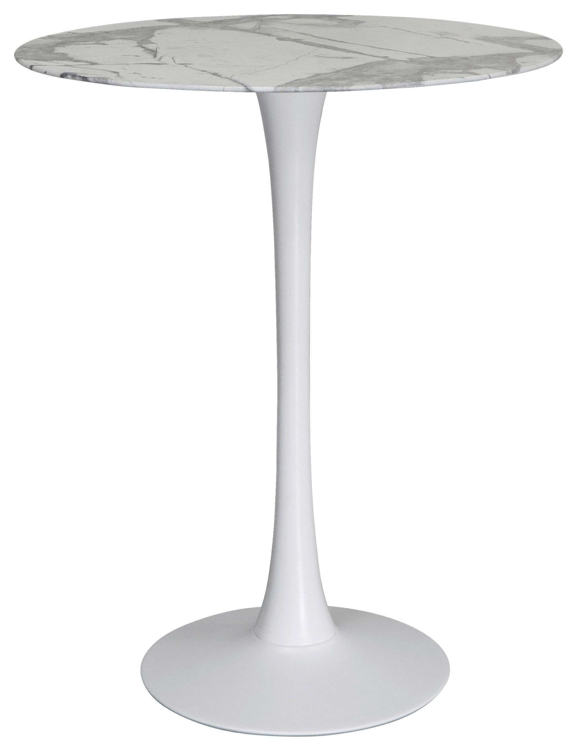 Bistrotisch Sole - Weiß, MODERN, Glas/Metall (80/80/101cm) - MID.YOU