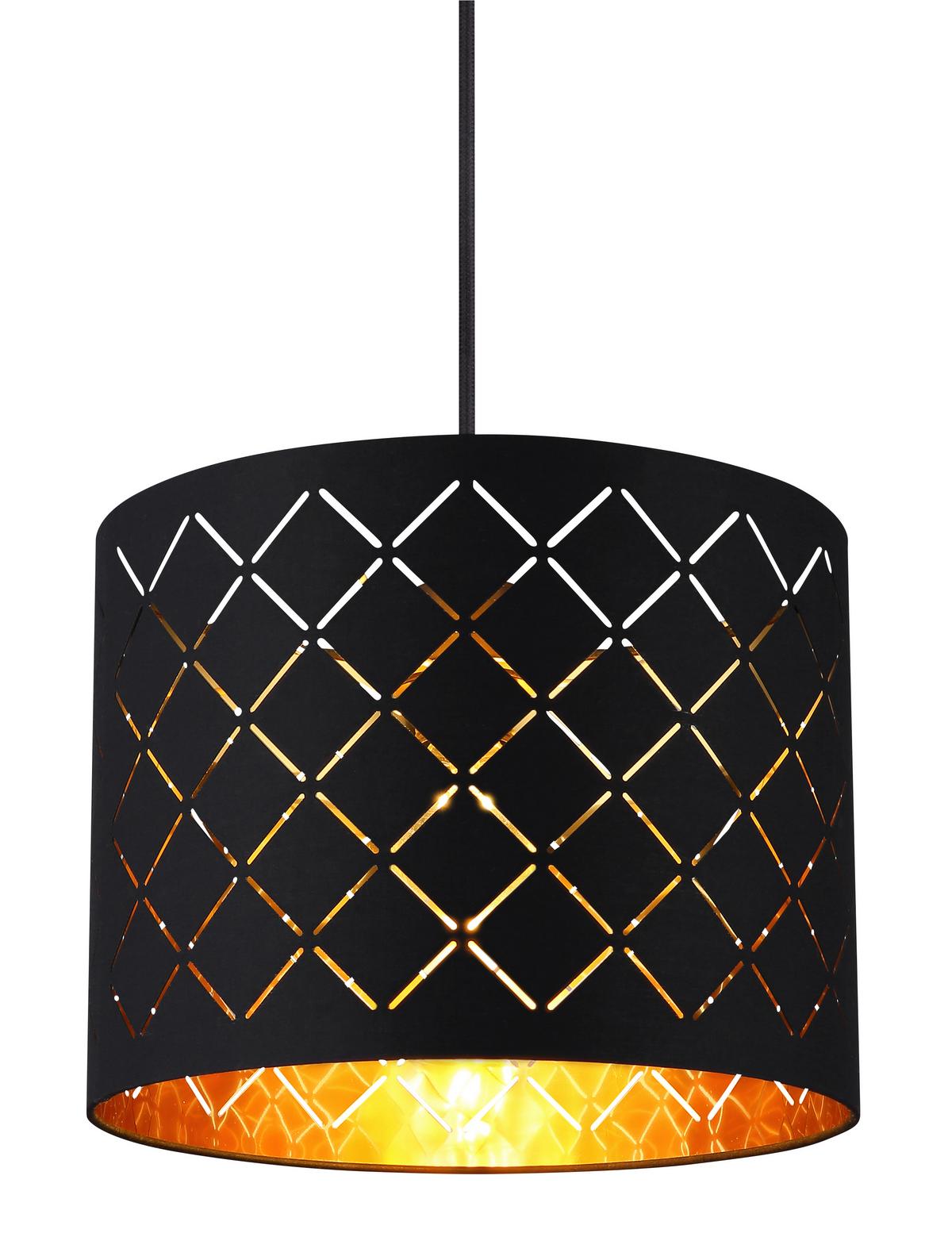 LED-Hängeleuchte H: 120 cm 5-Flammig, drehbar - Goldfarben/Schwarz, Design, Kunststoff/Textil (193/30/120cm) - Globo