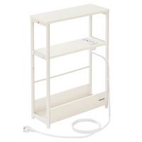 Odkládací stolek bílý - bílá/černá, Trend, kov/kompozitní dřevo (18/58/45cm) - MID.YOU