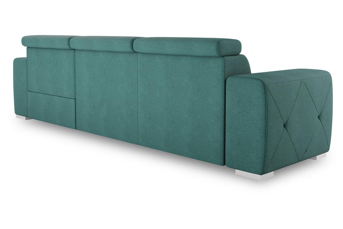 Eckschlafsofa Madison - Silberfarben/Grün, Design, Textil (296/195cm) - MID.YOU