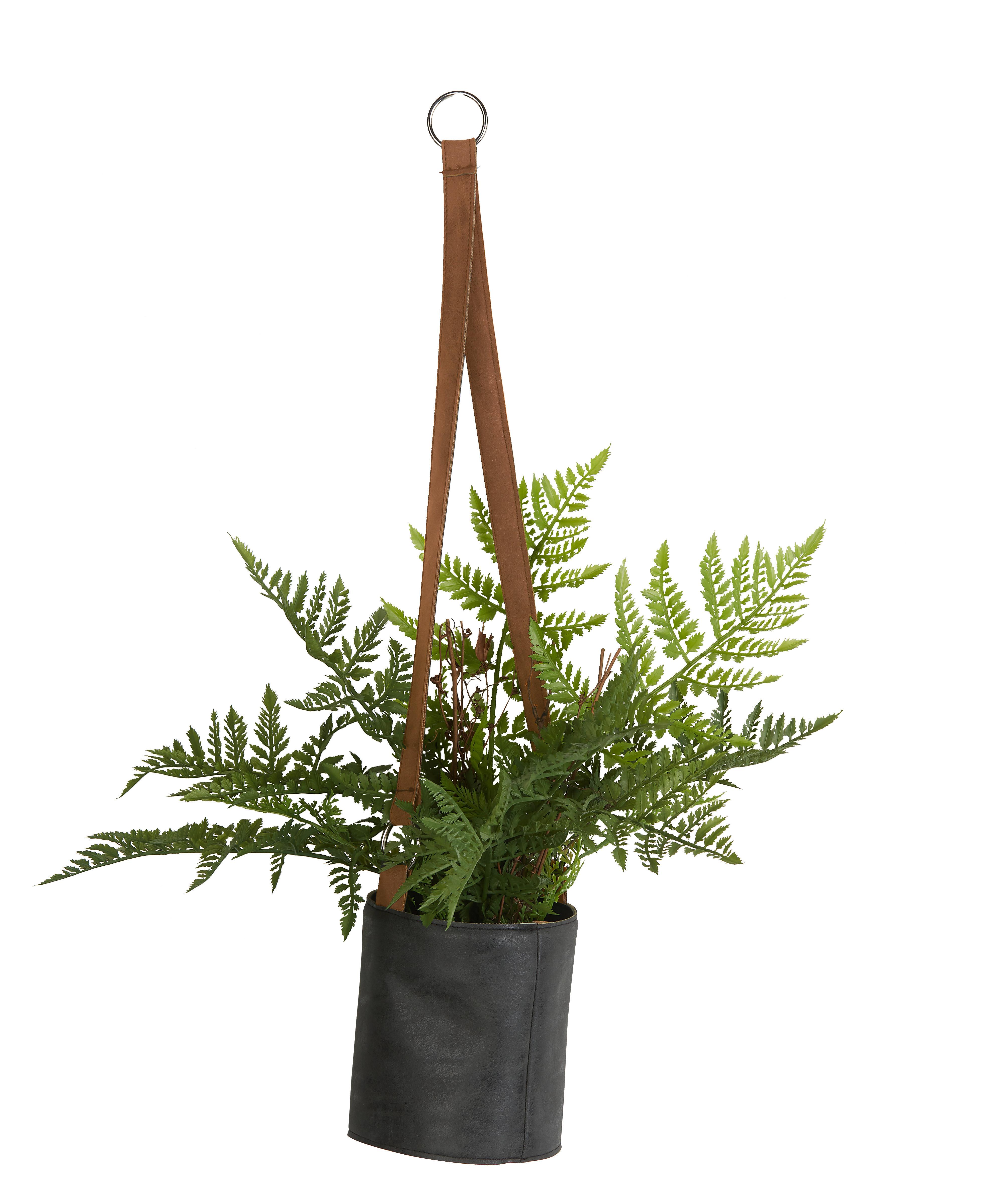 Závěsný Květináč Mette - černá, kov/textil (12,5/60cm) - Modern Living