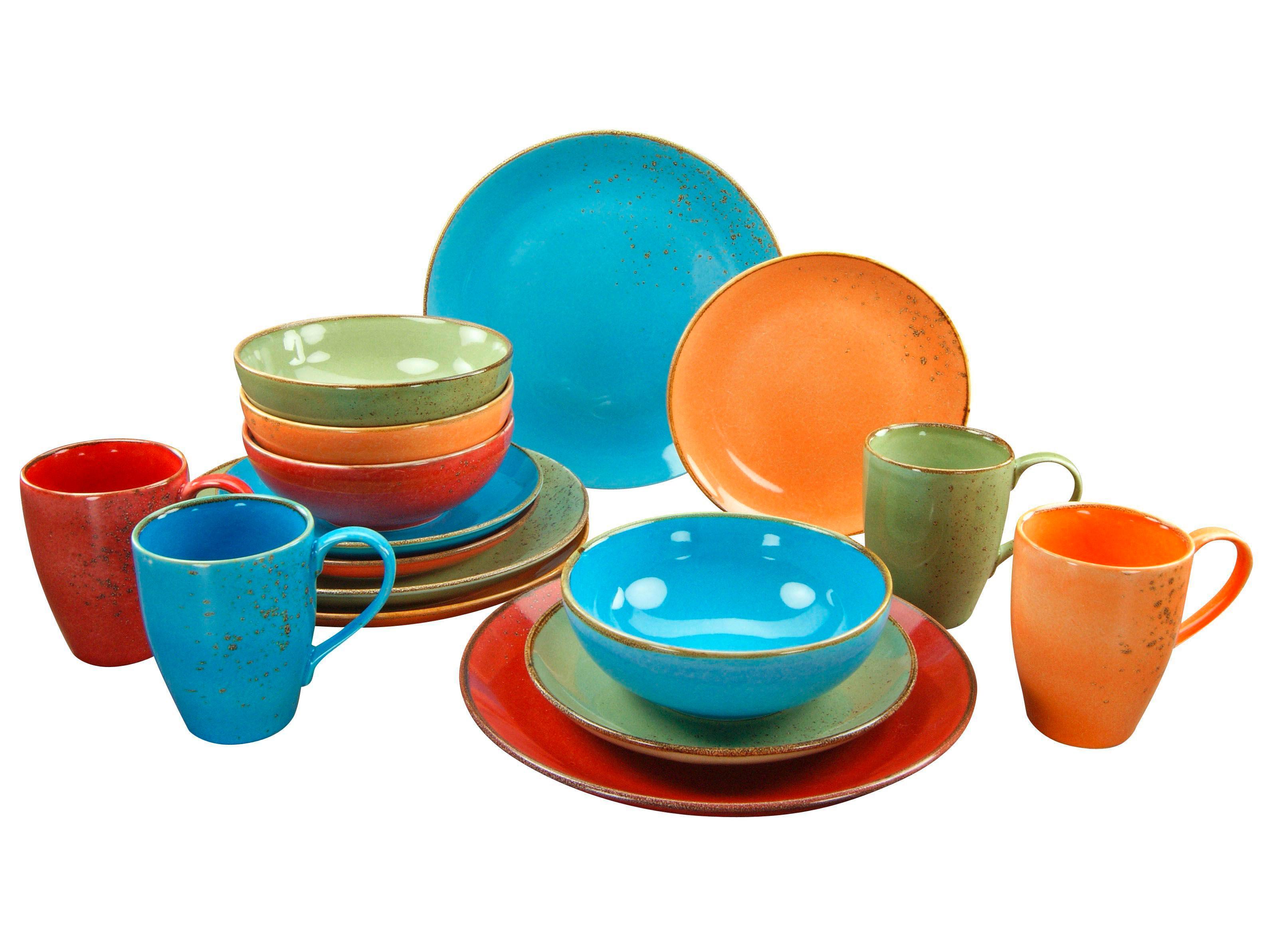 Kombiservice Keramik 4 Personen Geschirr Set - Multicolor, Basics, Keramik (34/31,5/33cm) - Creatable