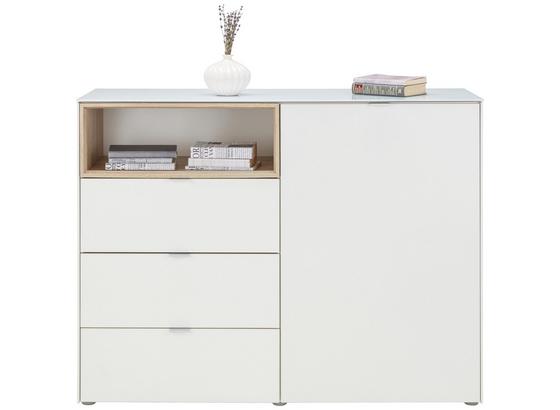 Komoda Stamford - biela/dub sonoma, Moderný, umelá hmota/kov (121/92/42cm) Komoda Stamford - biela/dub sonoma, Moderný, umelá hmota/kov (121/92/42cm)